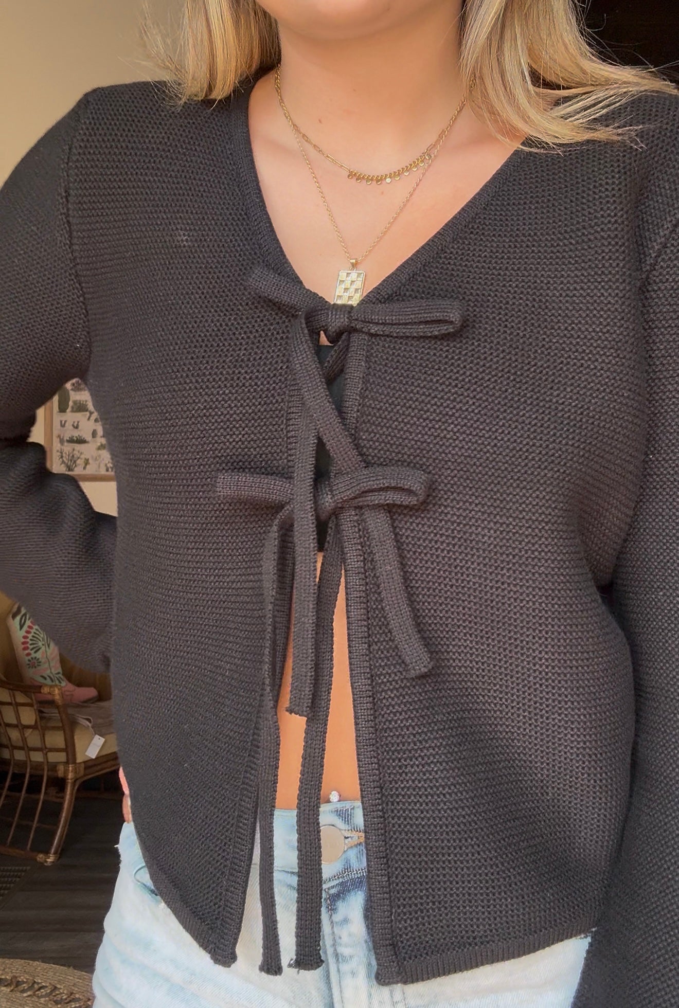 Tie Front Sweater Cardigan
