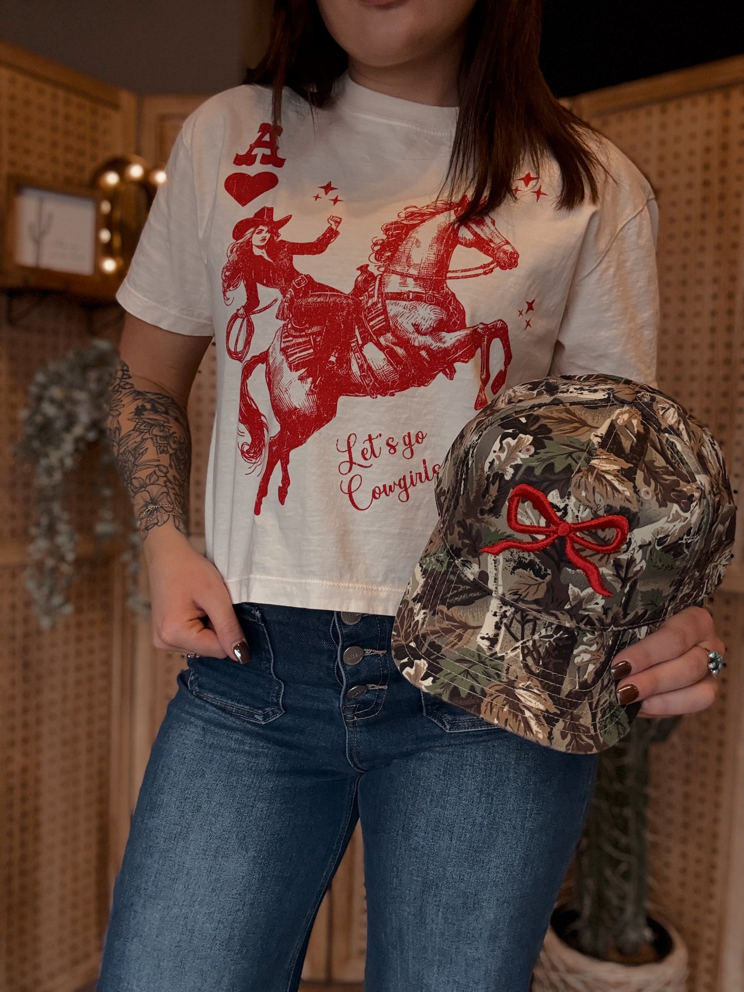 Red Camo Bow Hat