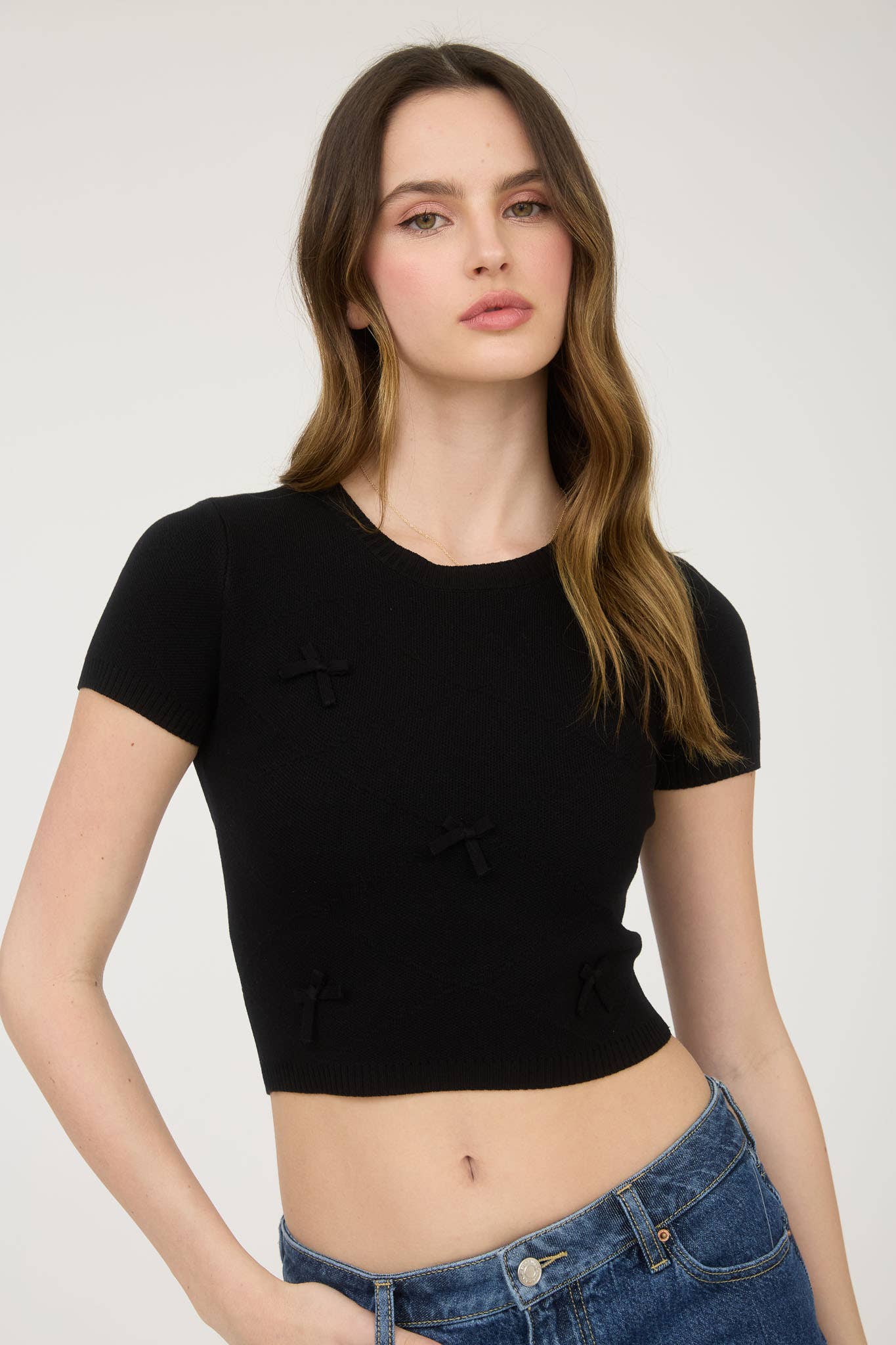 Mini Bows Crop Tee