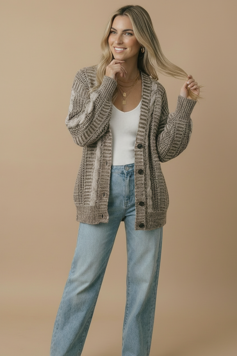 Oatmeal Oversized Cardigan