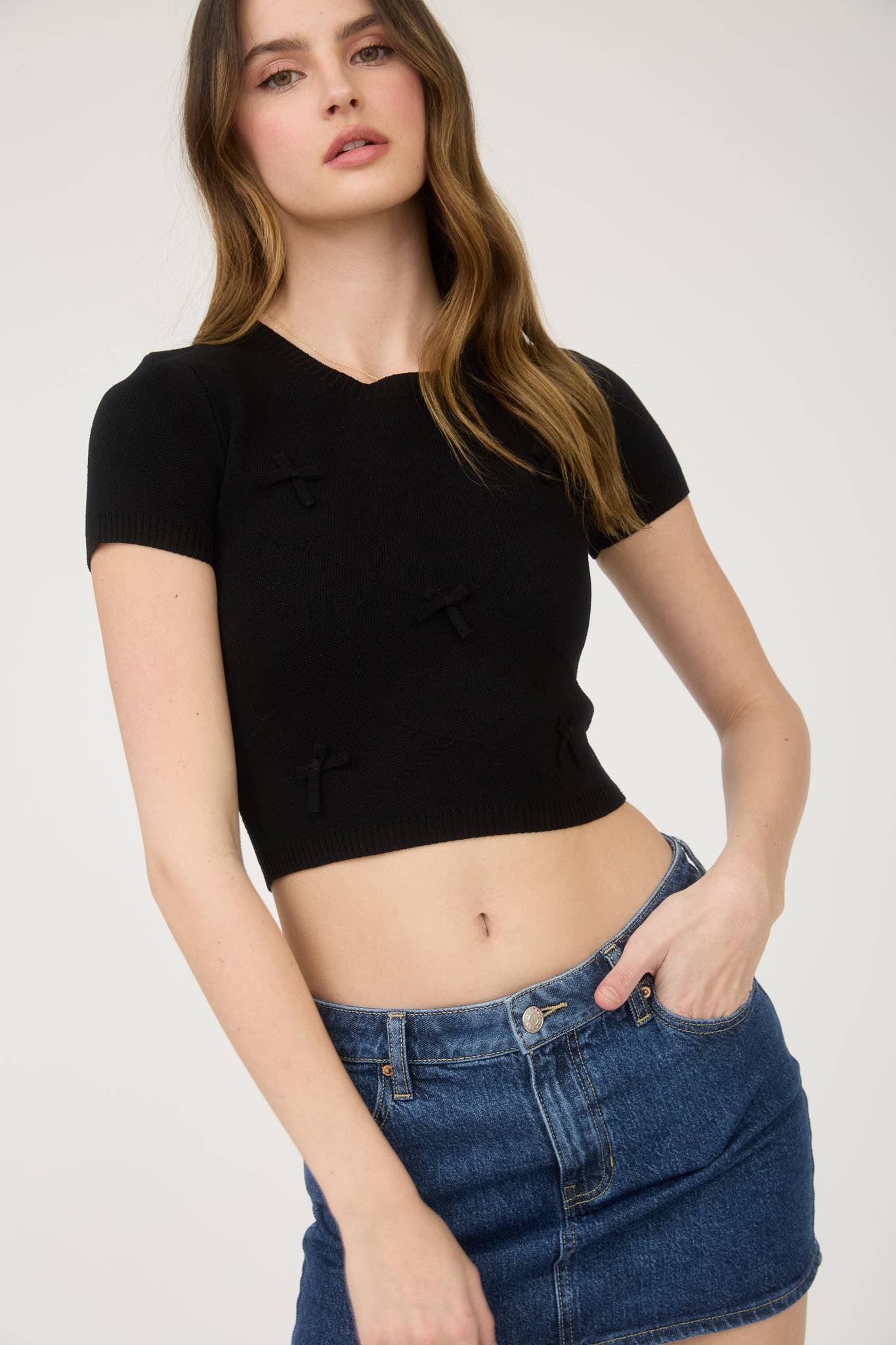 Mini Bows Crop Tee