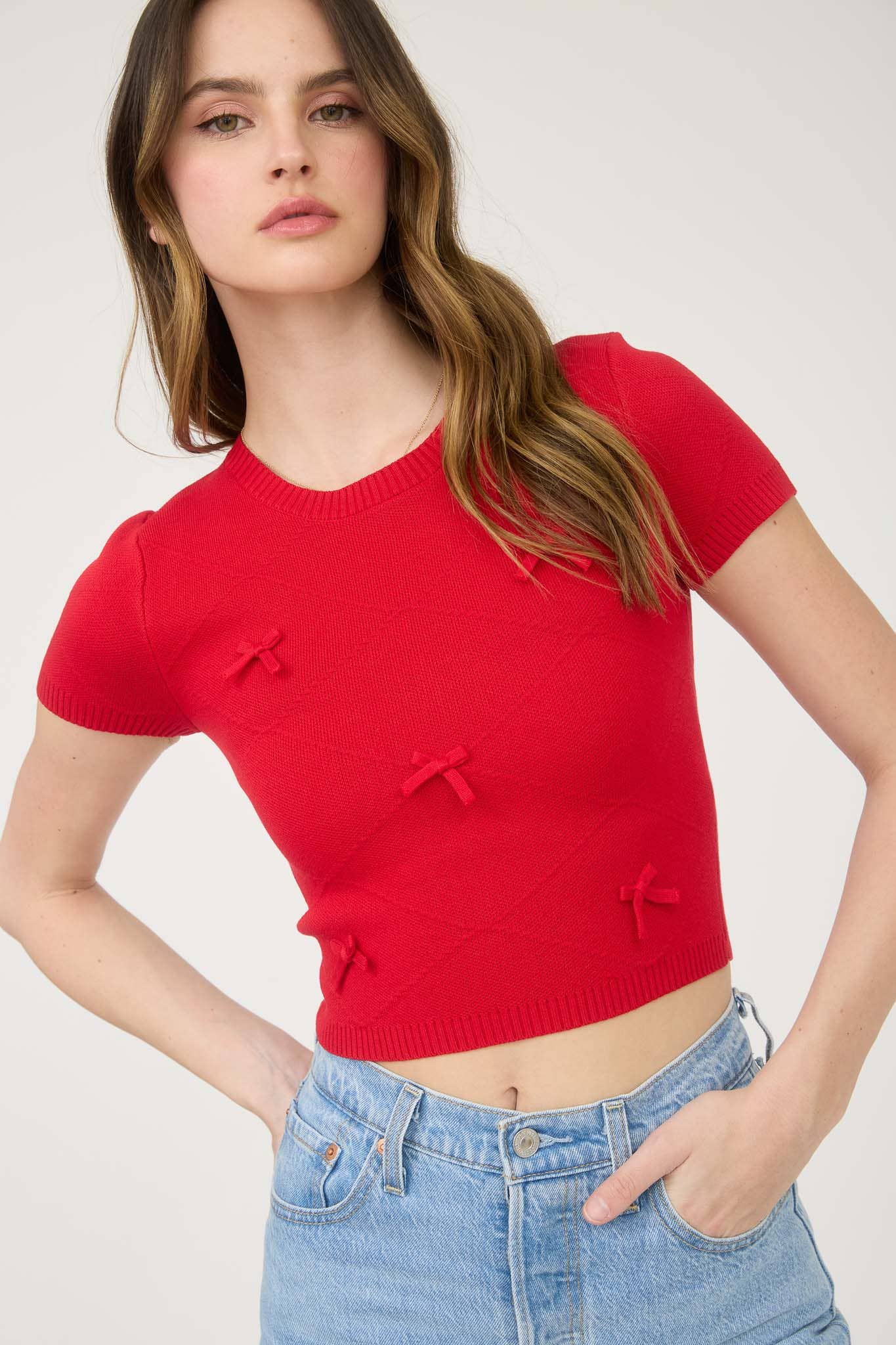 Mini Bows Crop Tee
