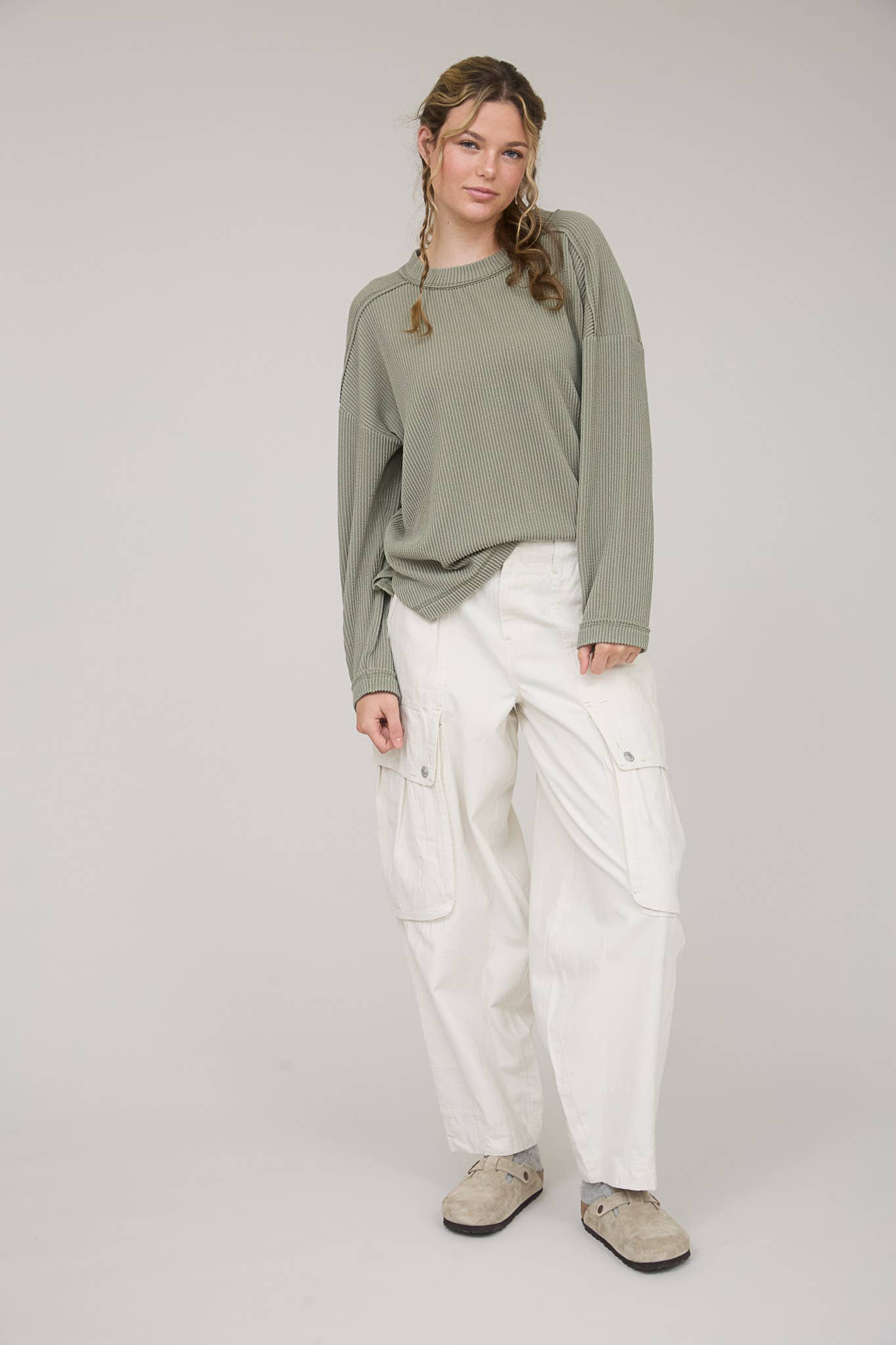 Dahlia Long Sleeve Ribbed Top
