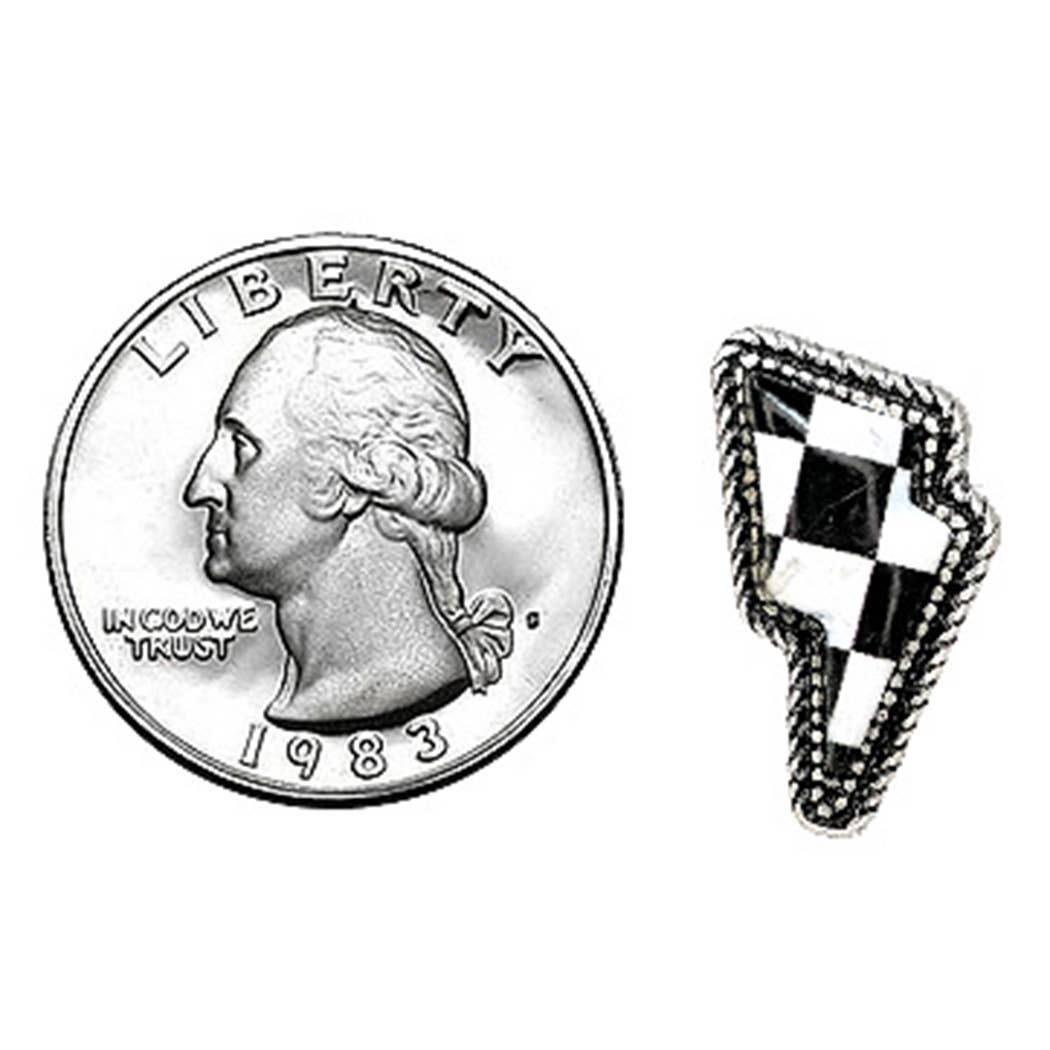 Lightning Bolt Checked Earring