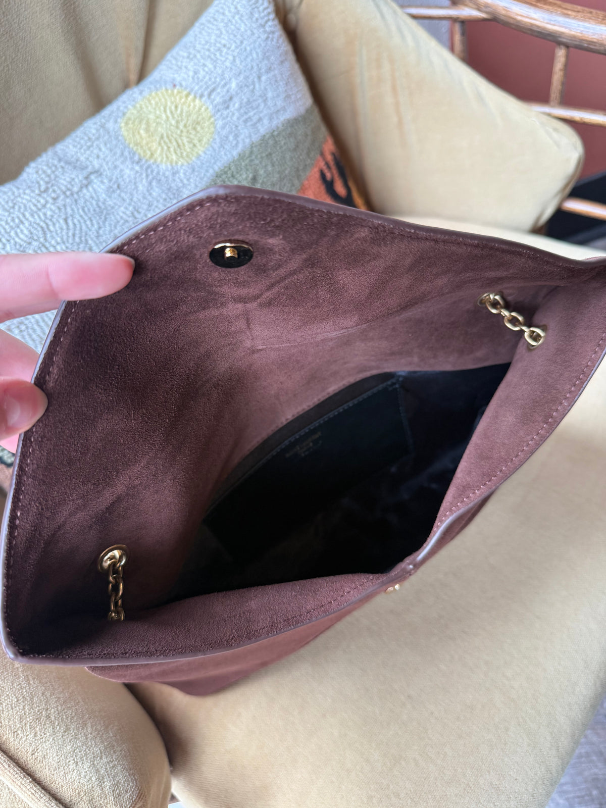 Luxury Chocolate Suede Bag