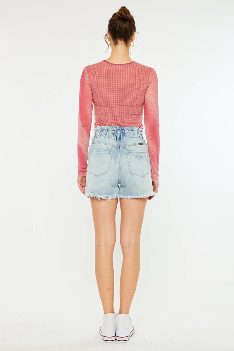 Paper bag Distressed Shorts