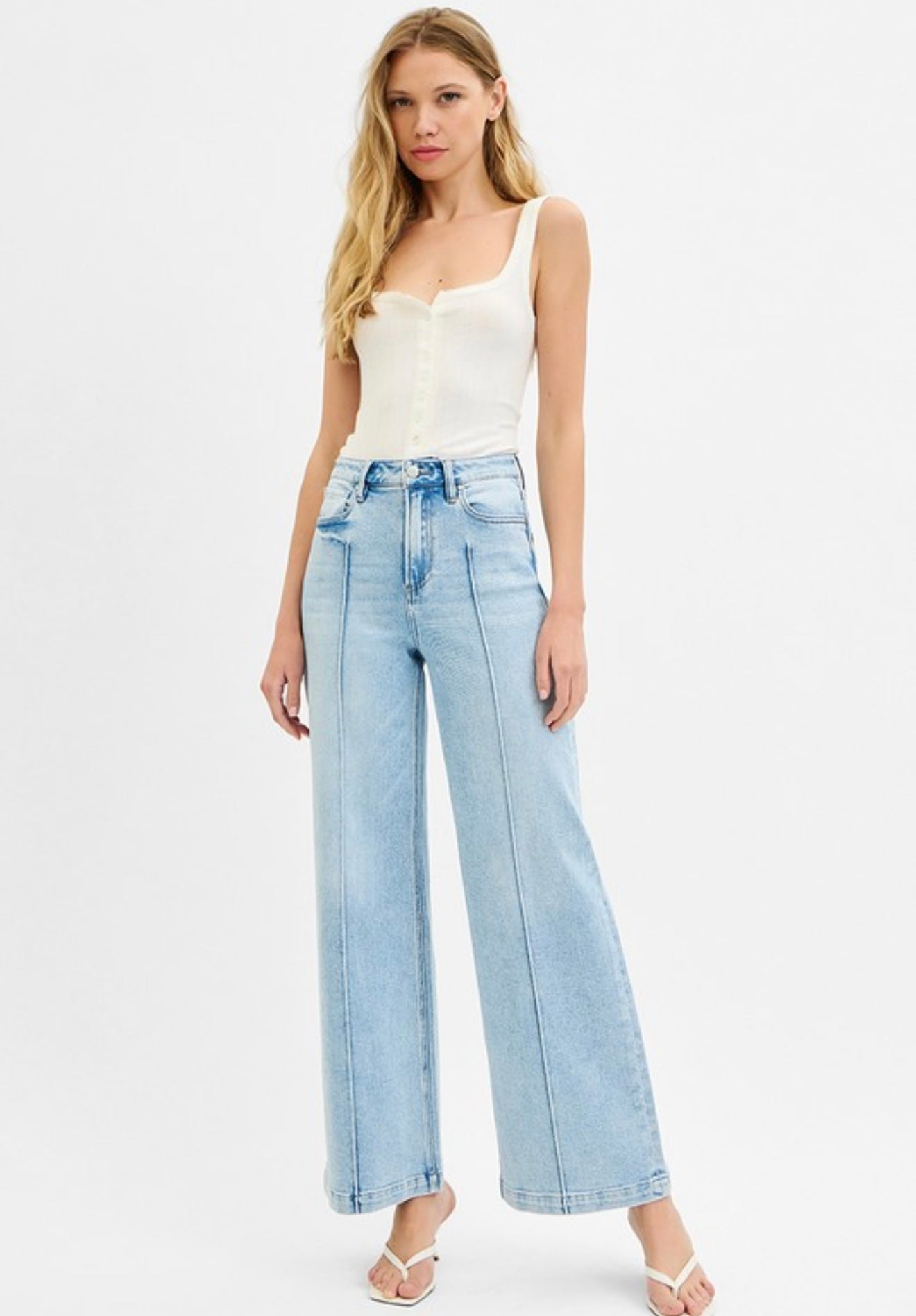 Pintuck Leg Detail Denim