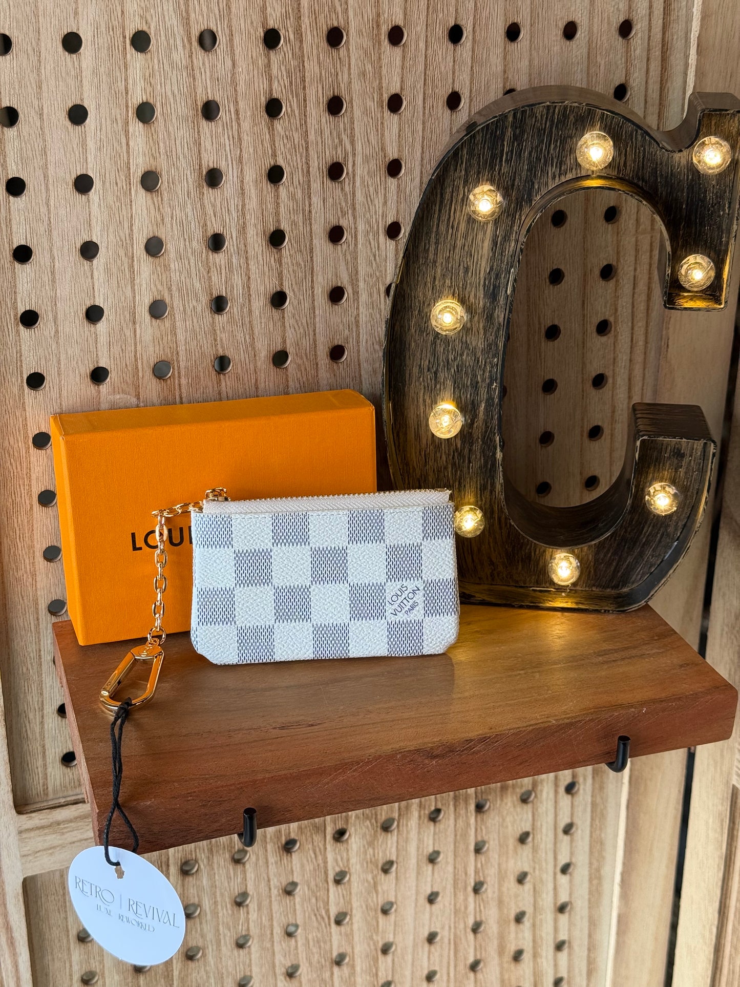 Luxury White Checker Mini Pouch