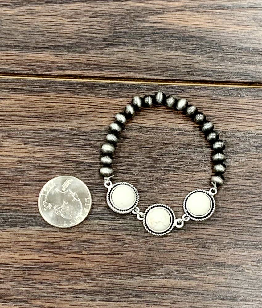 White Turquoise Stretch Bracelet
