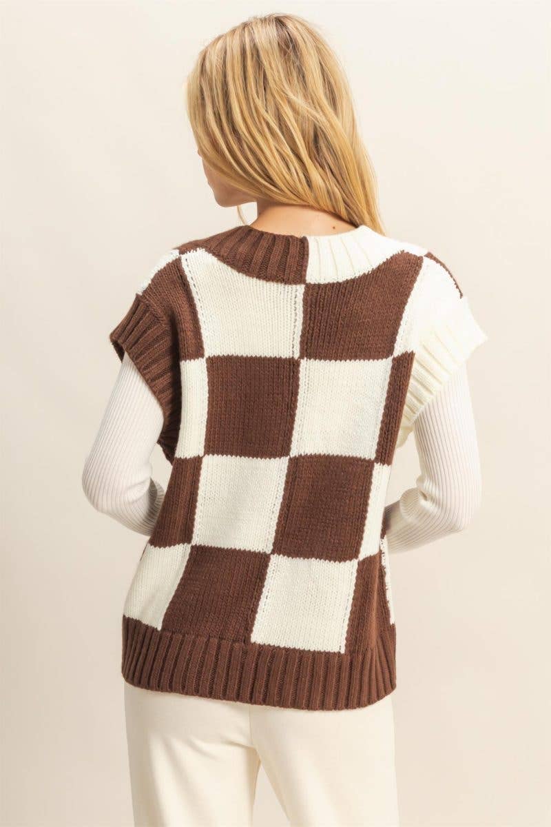Checkered Sweater Vest