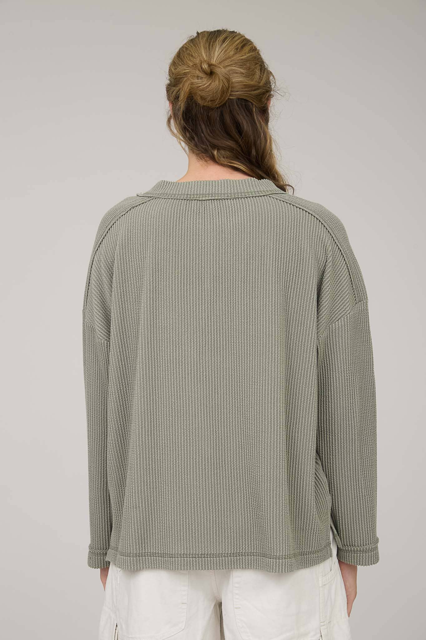 Dahlia Long Sleeve Ribbed Top