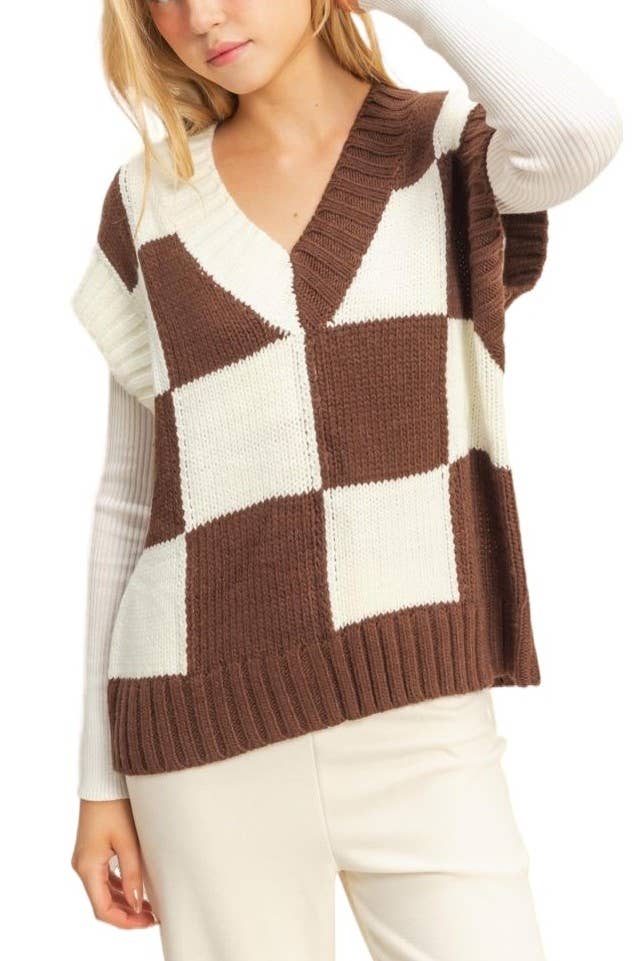 Checkered Sweater Vest