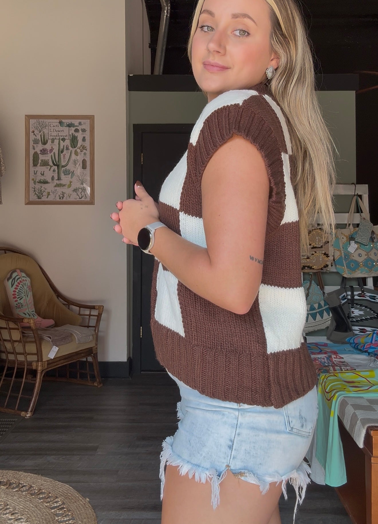 Checkered Sweater Vest