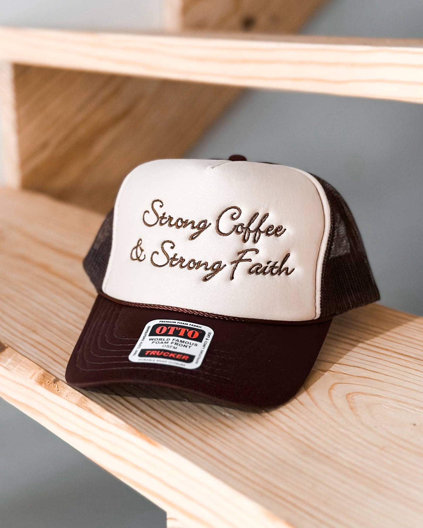 Strong Coffee & Faith Trucker Hat