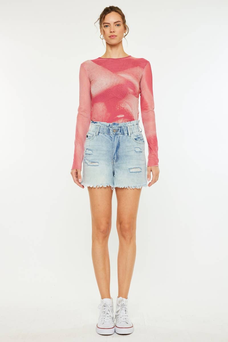 Paper bag Distressed Shorts