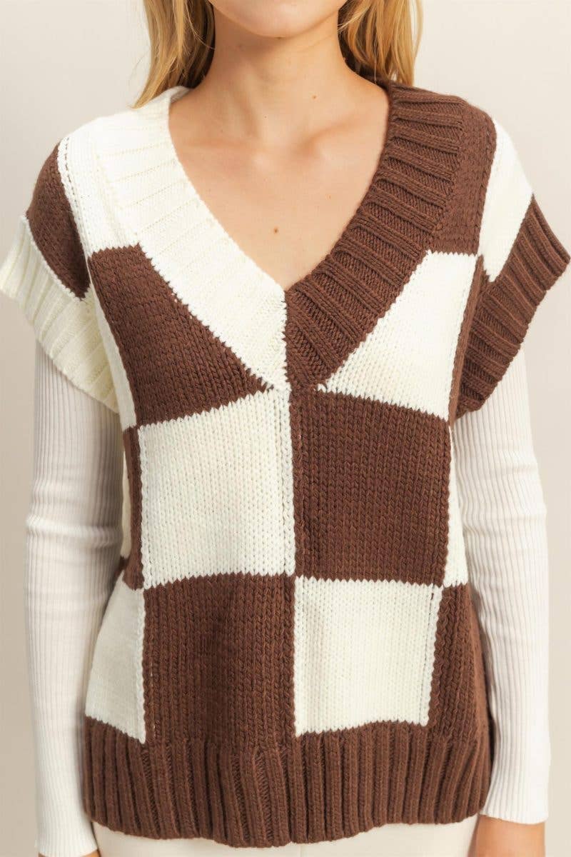 Checkered Sweater Vest