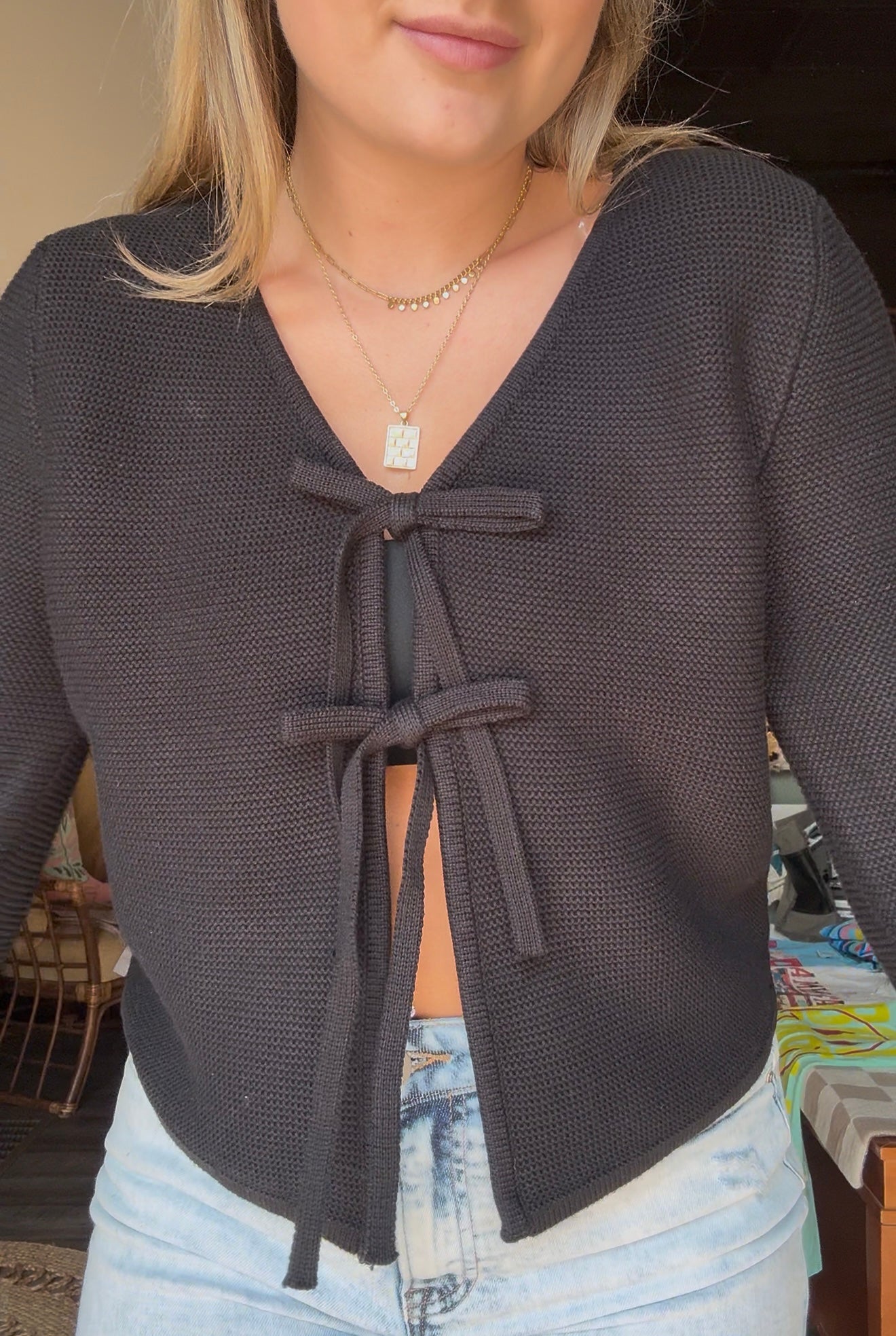 Tie Front Sweater Cardigan