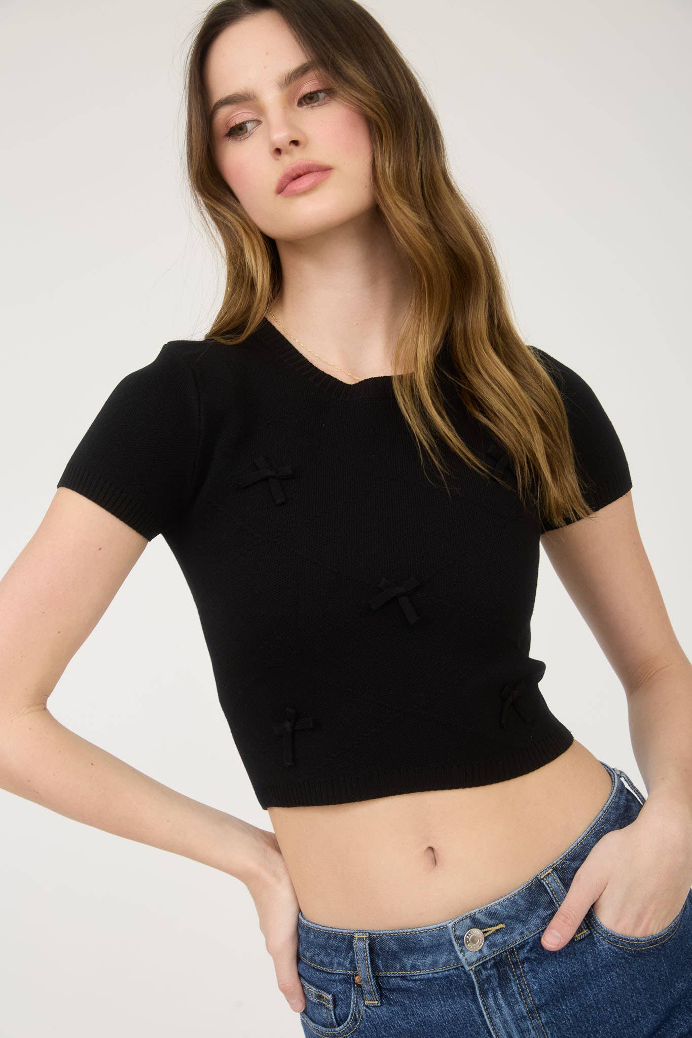 Mini Bows Crop Tee