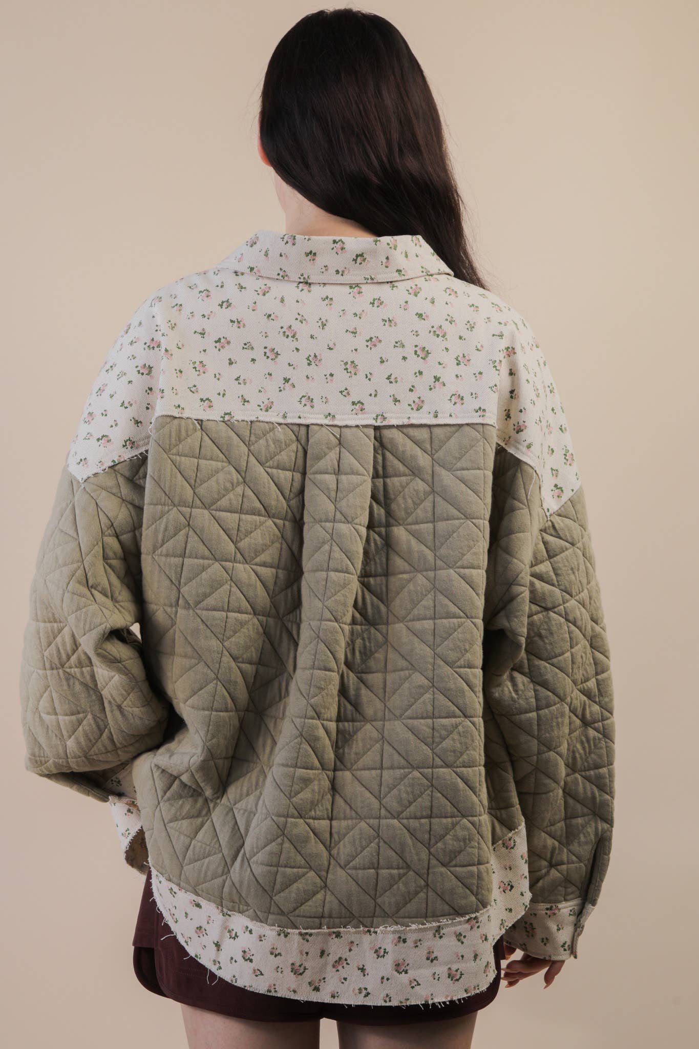Floral Printed Contrast Jacket
