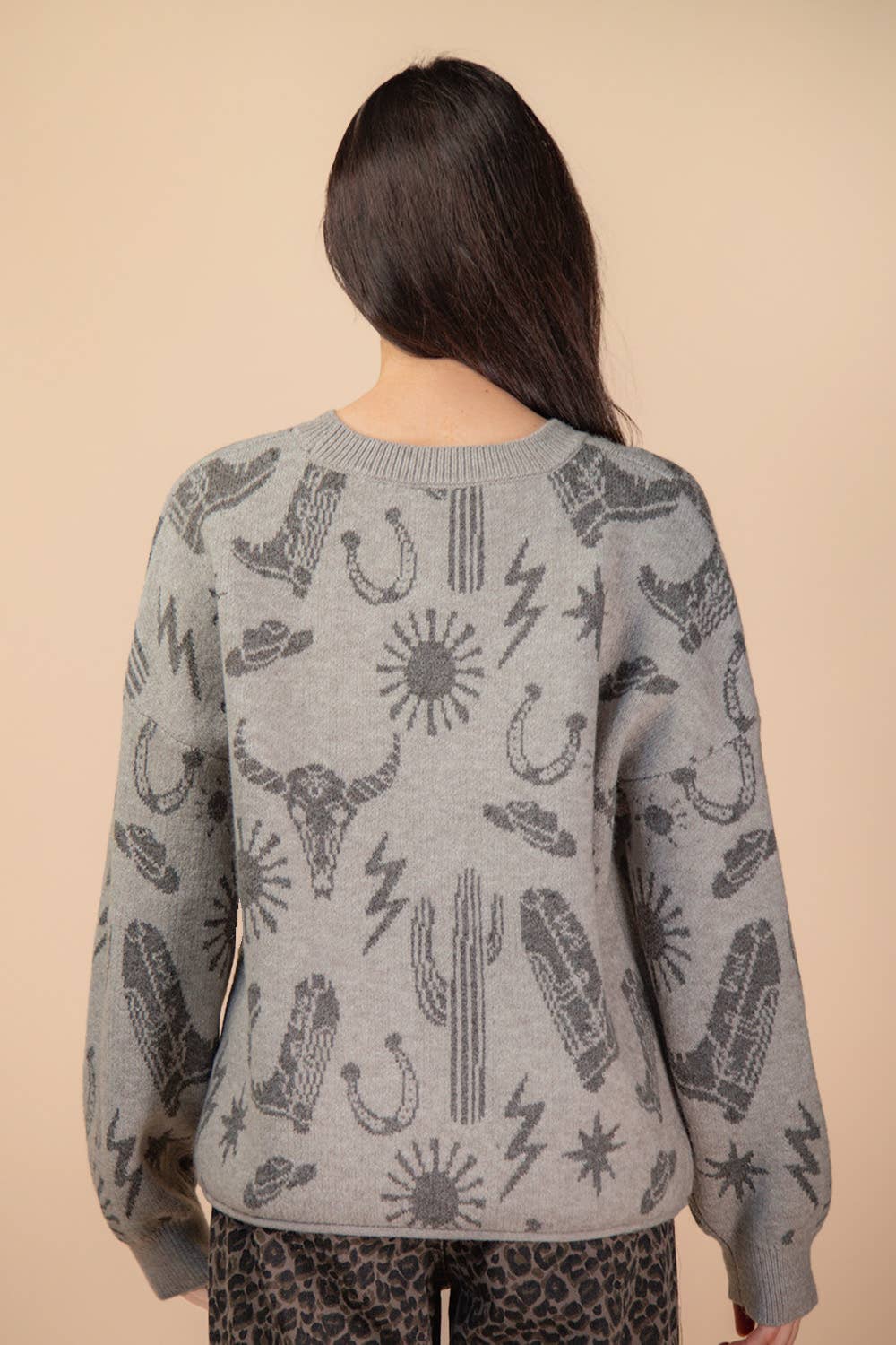 Western Oversized Knit Sweater