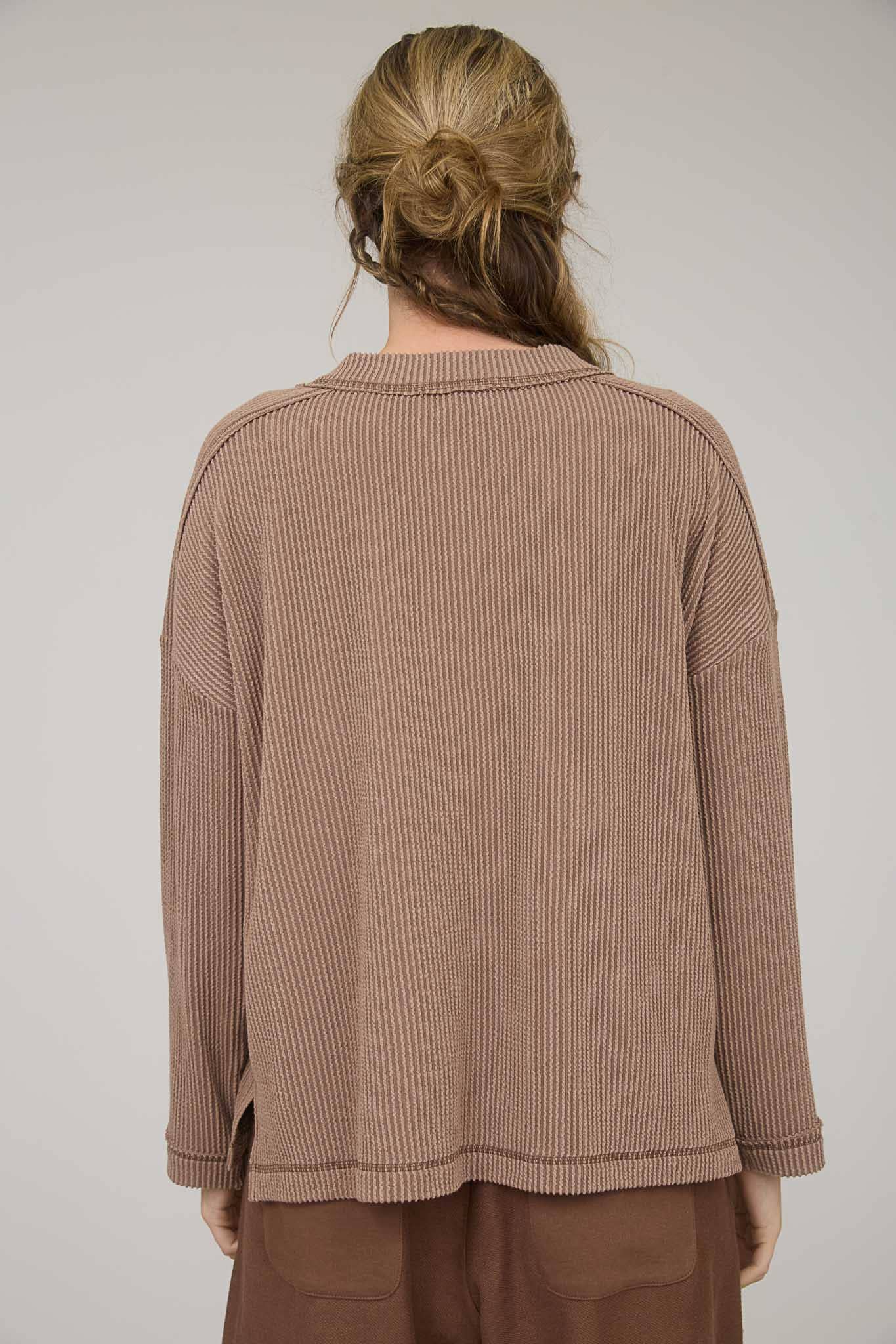 Dahlia Long Sleeve Ribbed Top