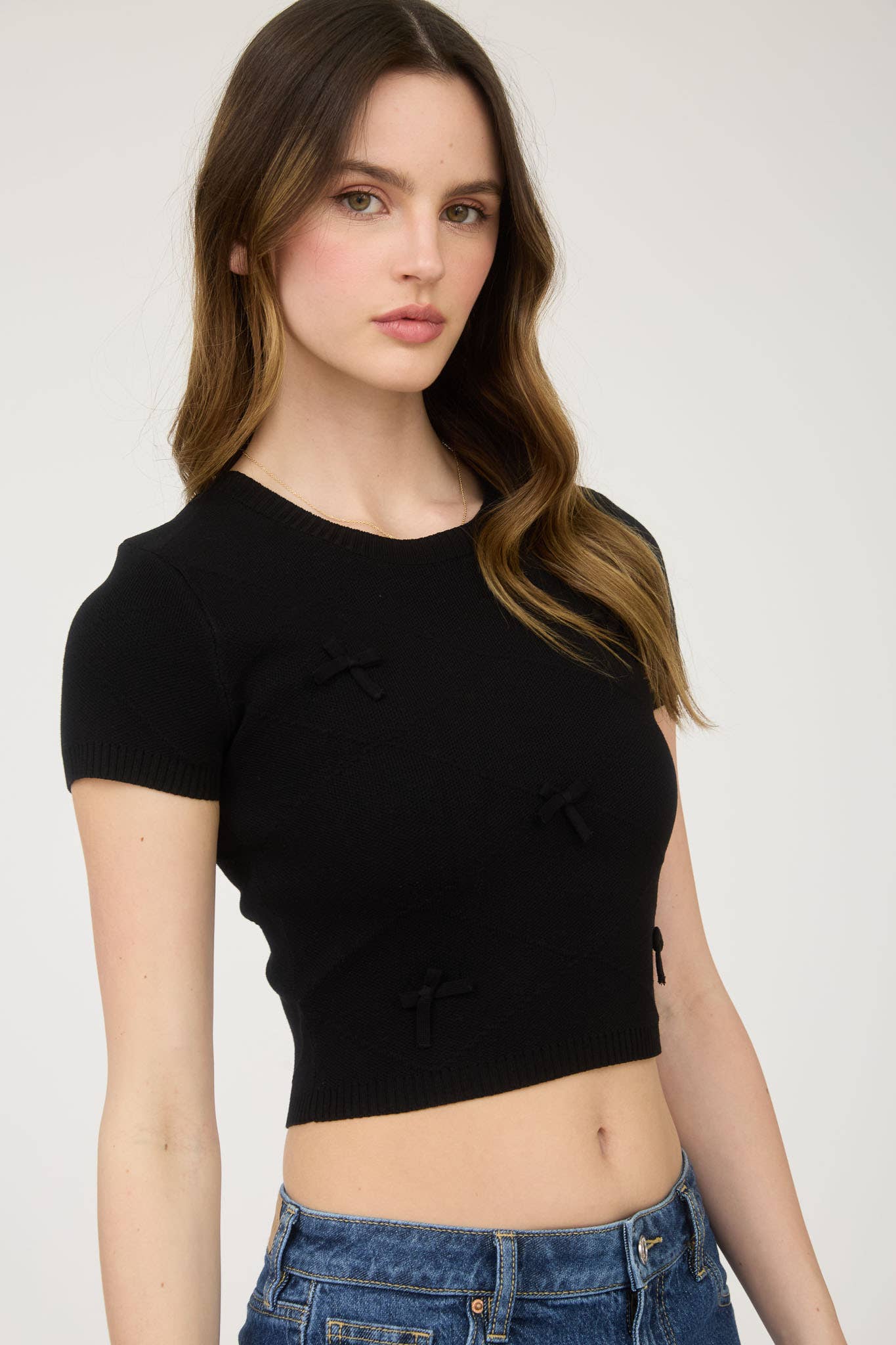 Mini Bows Crop Tee