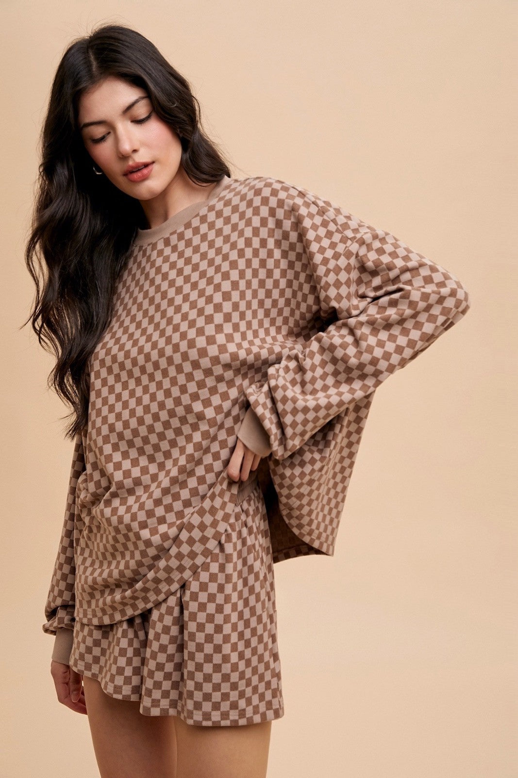 Checkerboard Soft Brush Knit Set