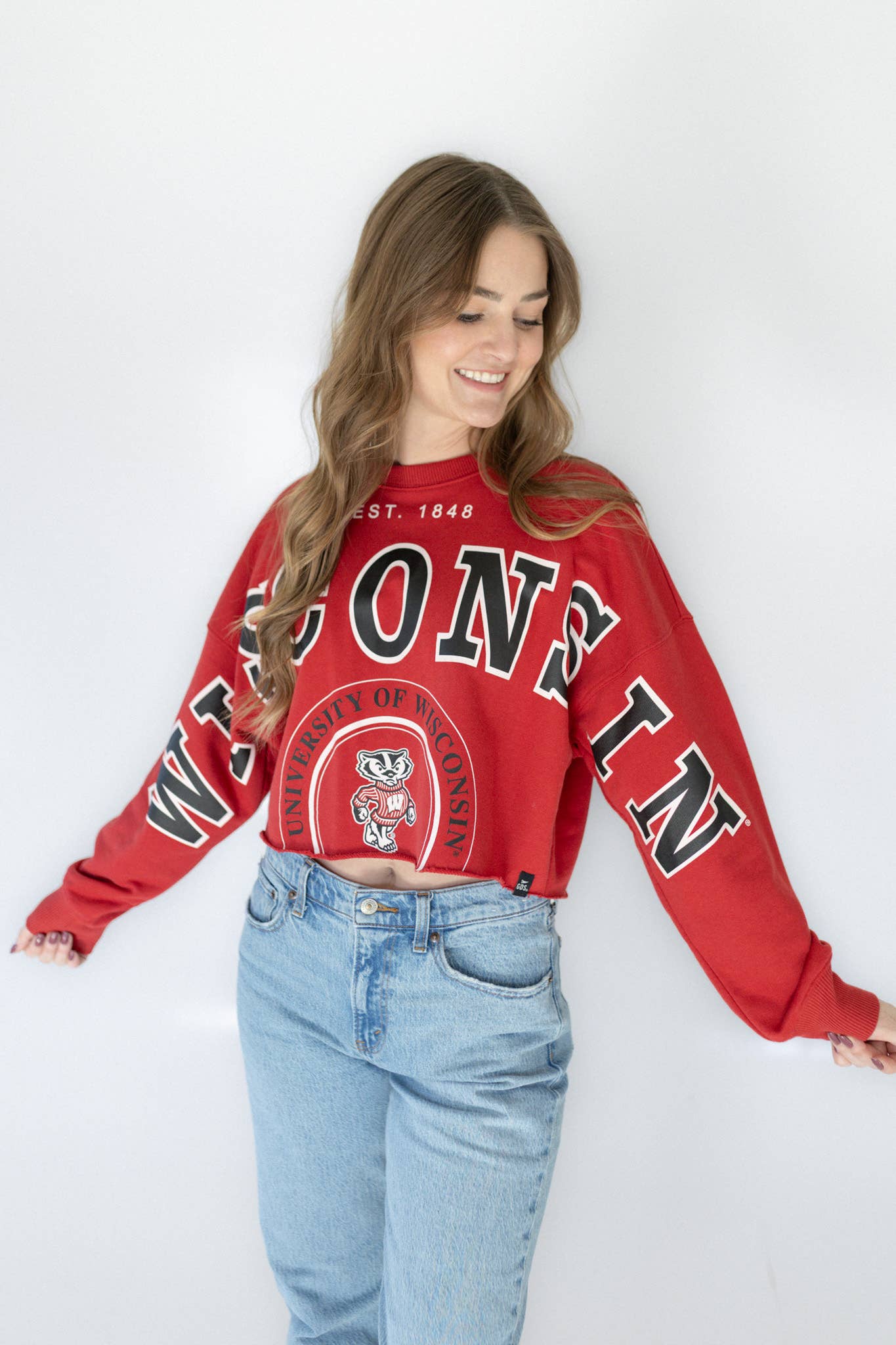 Wisconsin Split Cropped Longsleeve