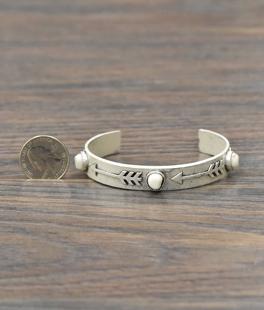 White Stone Cuff Bracelet