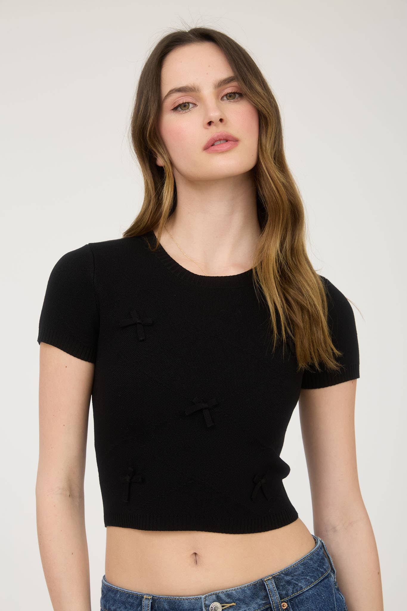 Mini Bows Crop Tee