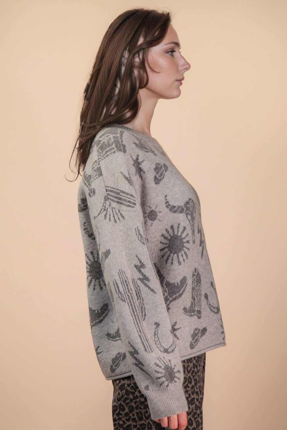 Western Oversized Knit Sweater