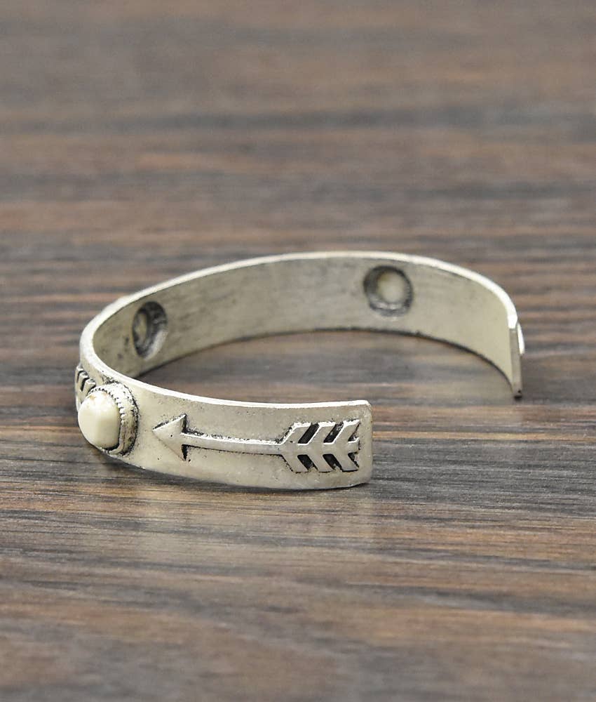 White Stone Cuff Bracelet