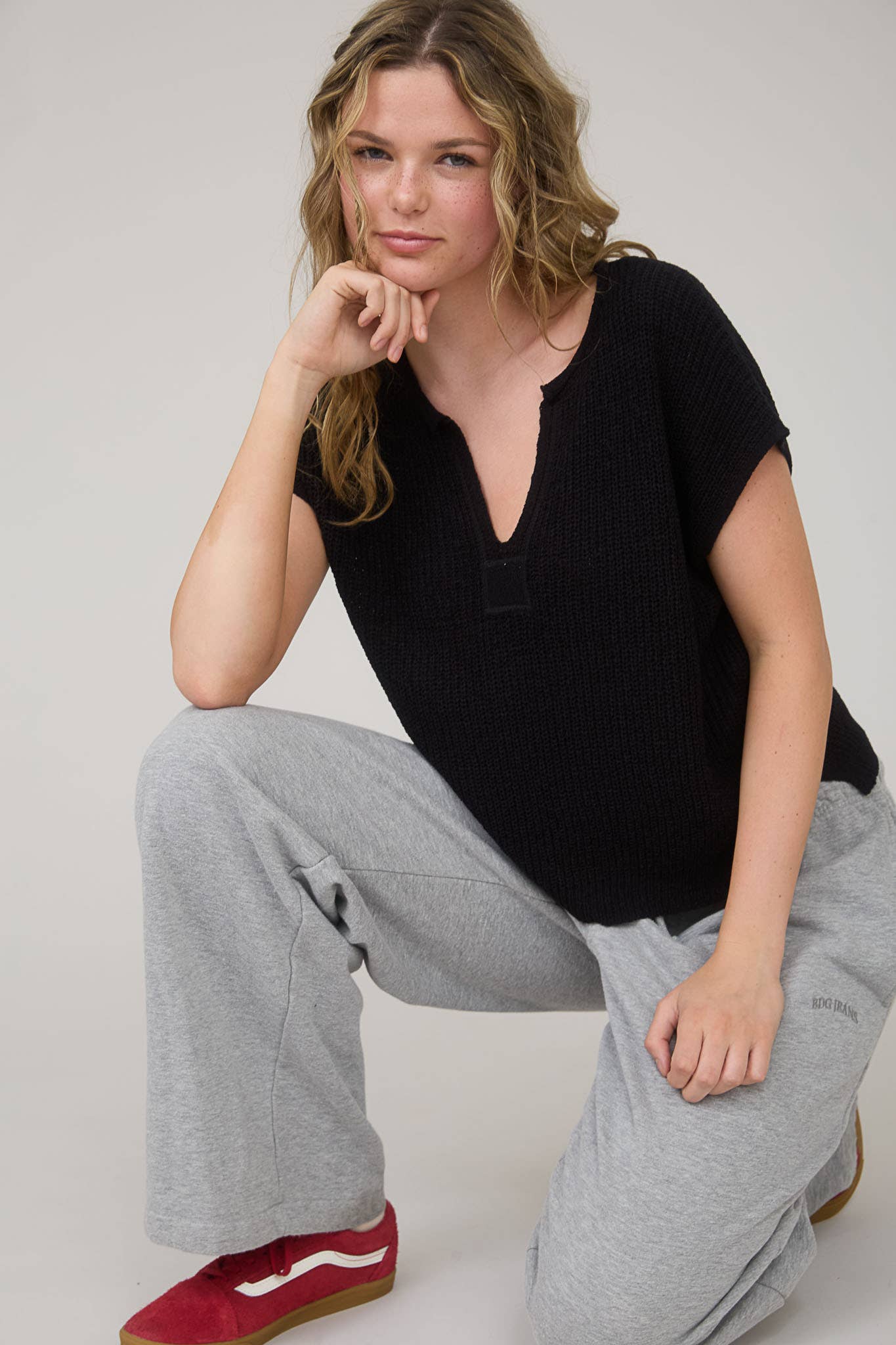 SPLIT NECK SHORT SLEEVE