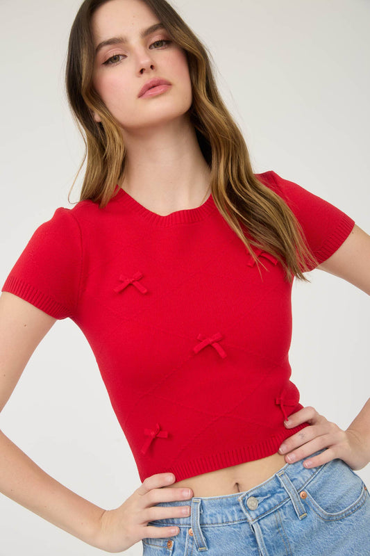 Mini Bows Crop Tee