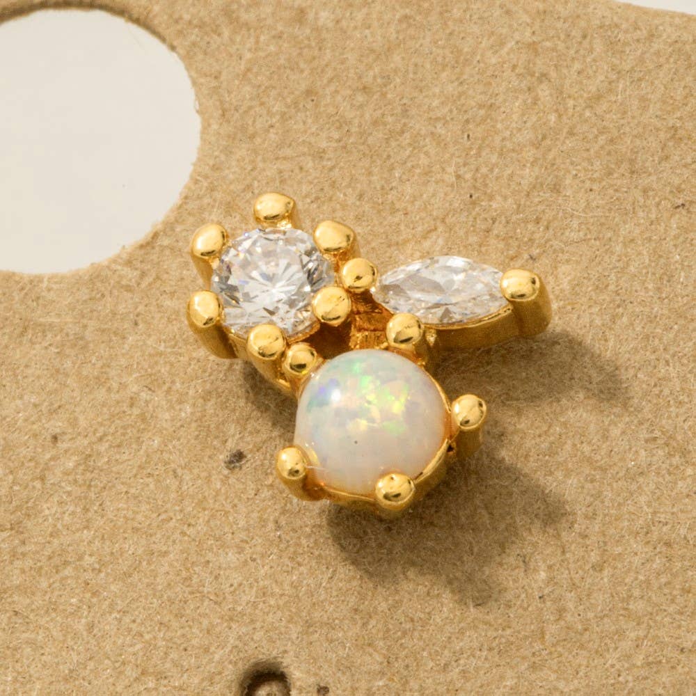 Triple Rhinestone Studs