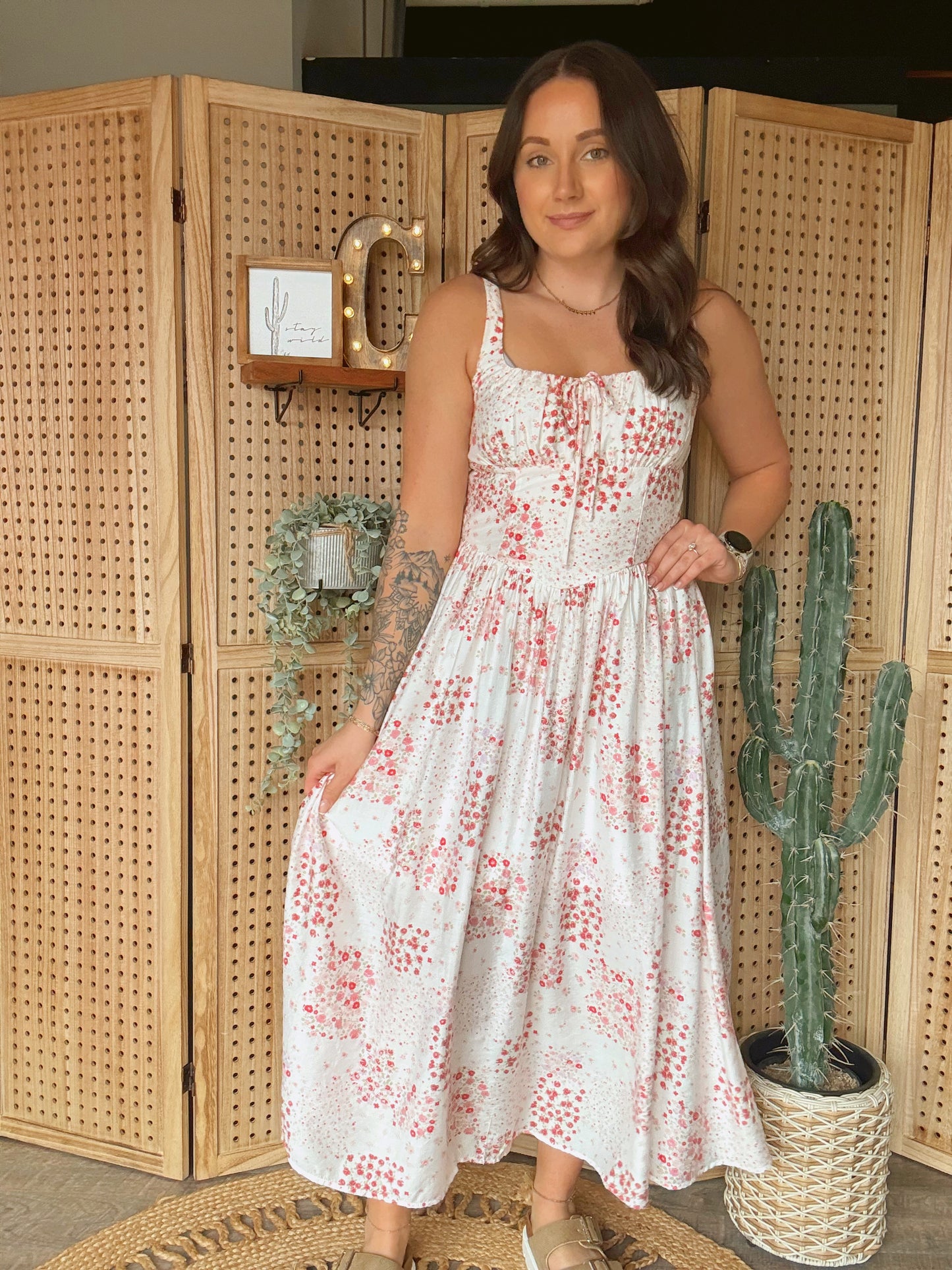 Pink Floral Corset Dress