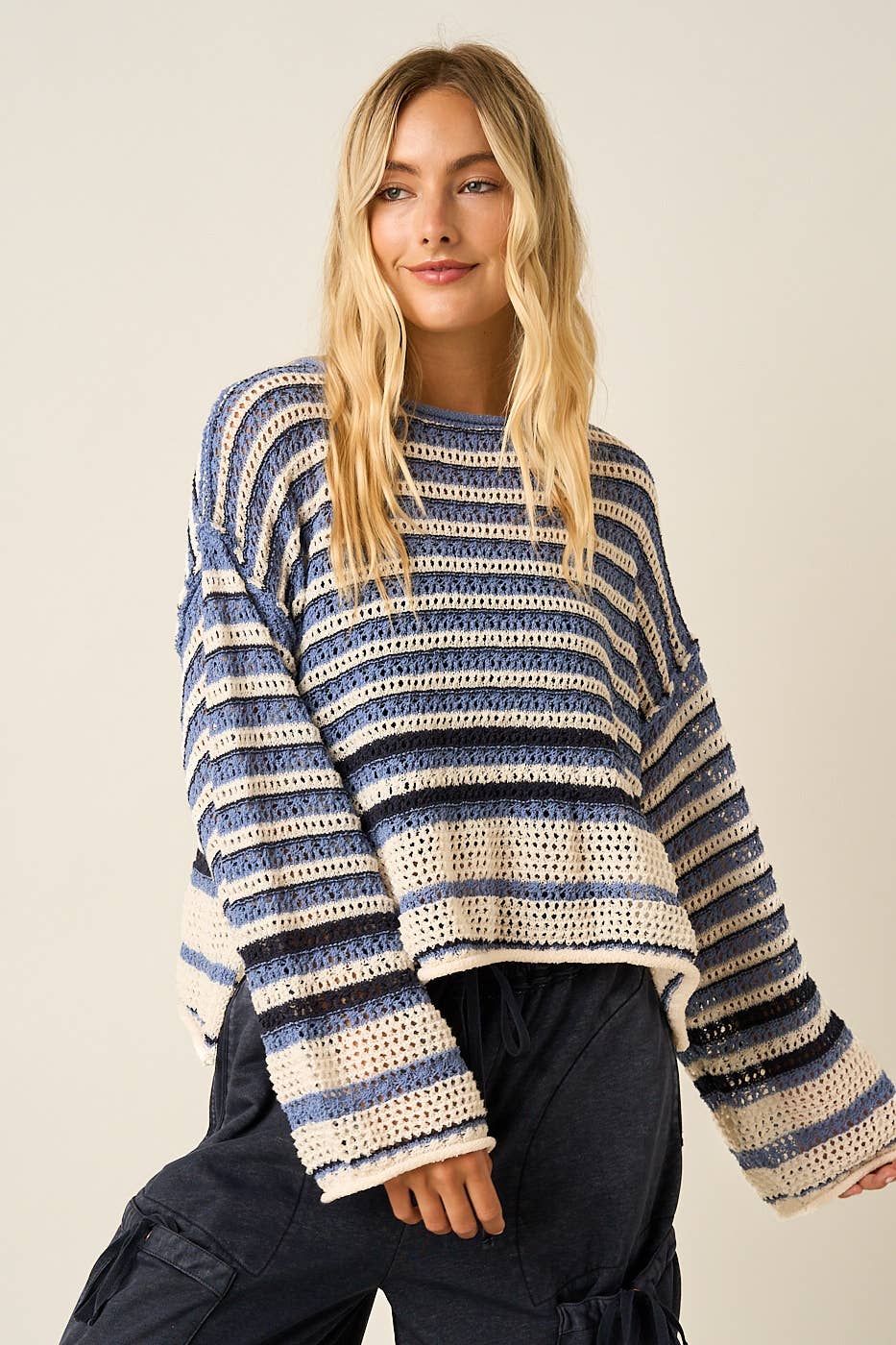 Striped Crochet Sweater