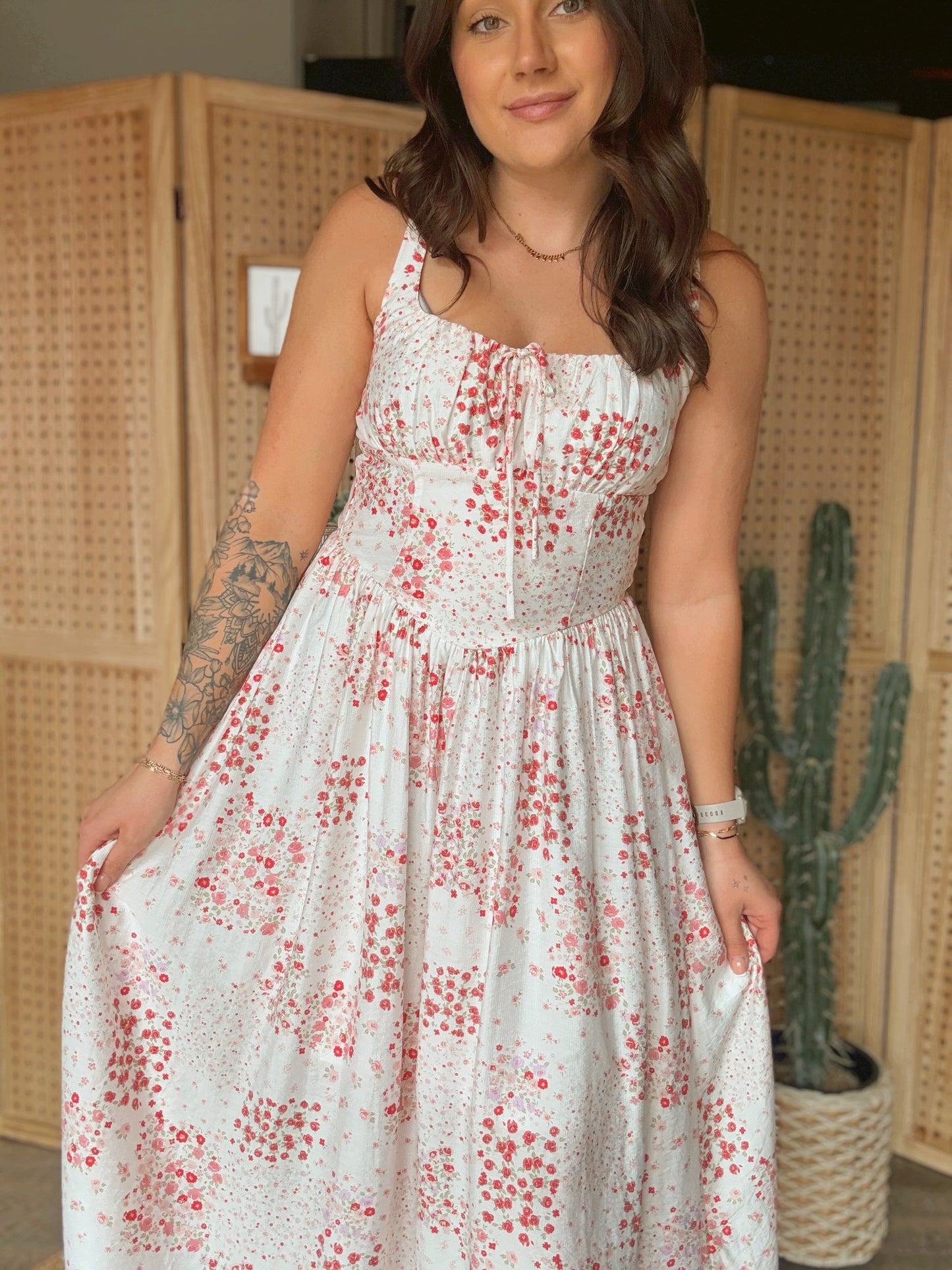 Pink Floral Corset Dress