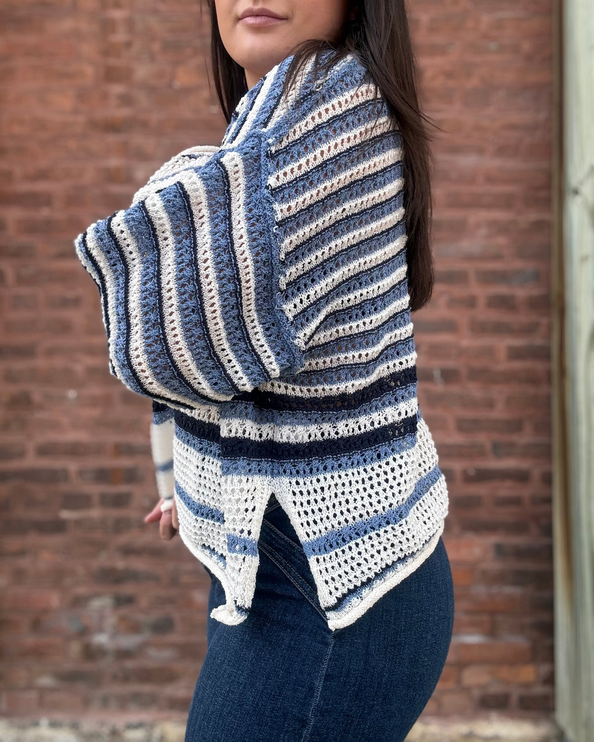 Striped Crochet Sweater