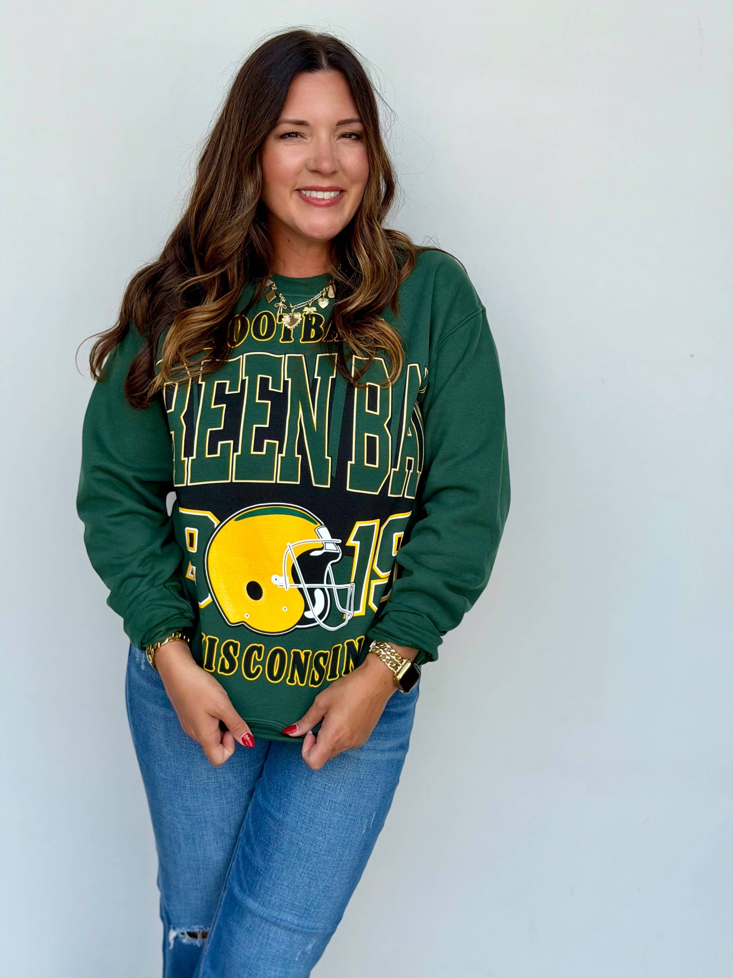 Green Bay Oversized Print Sweatshirt