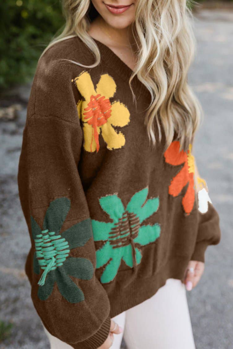 Retro Flower Sweater