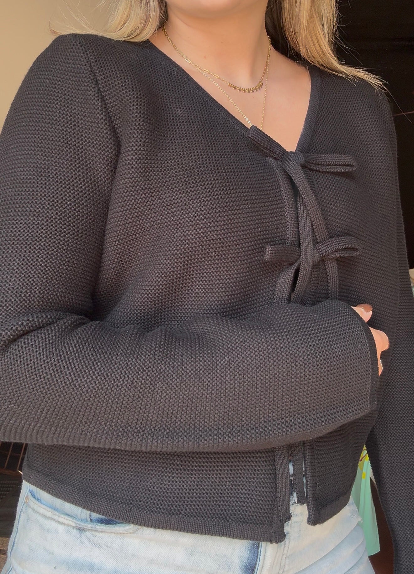 Tie Front Sweater Cardigan