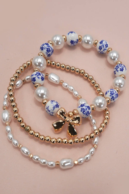 Blue Ceramic Bracelet Set