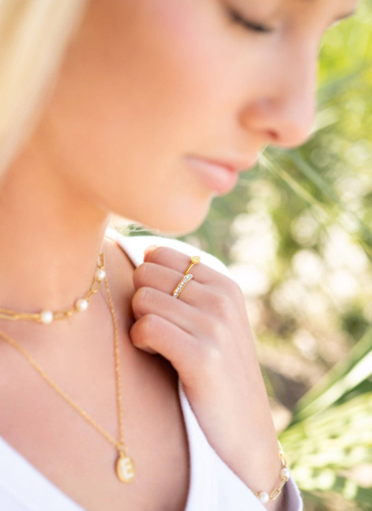 18K Pearl Paperclip Necklace