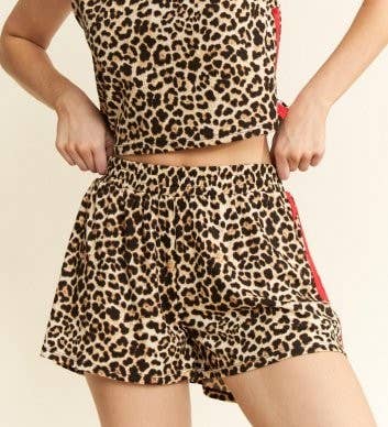 Plus Size Leopard Print Shorts
