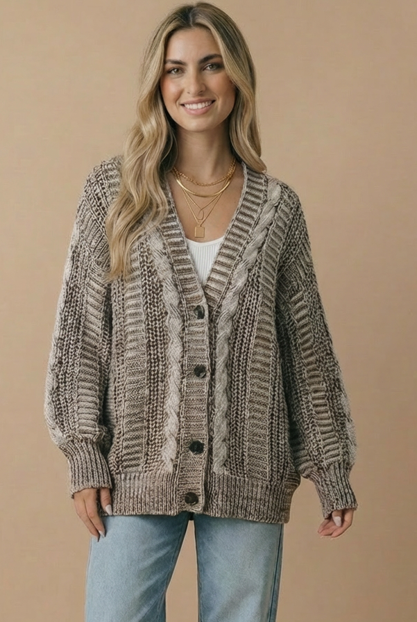 Oatmeal Oversized Cardigan