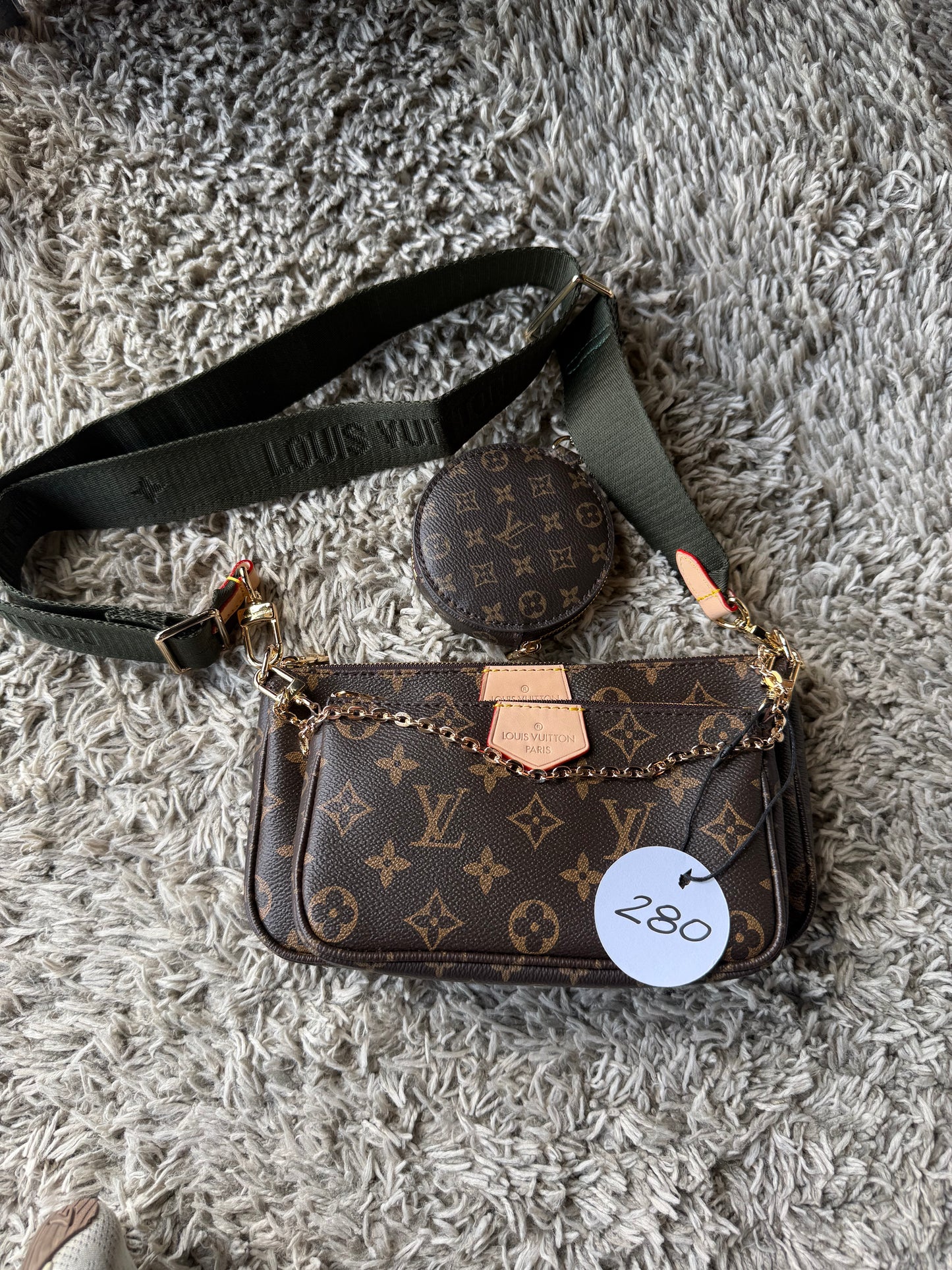 Luxury Multi Pochette Bag Green Strap