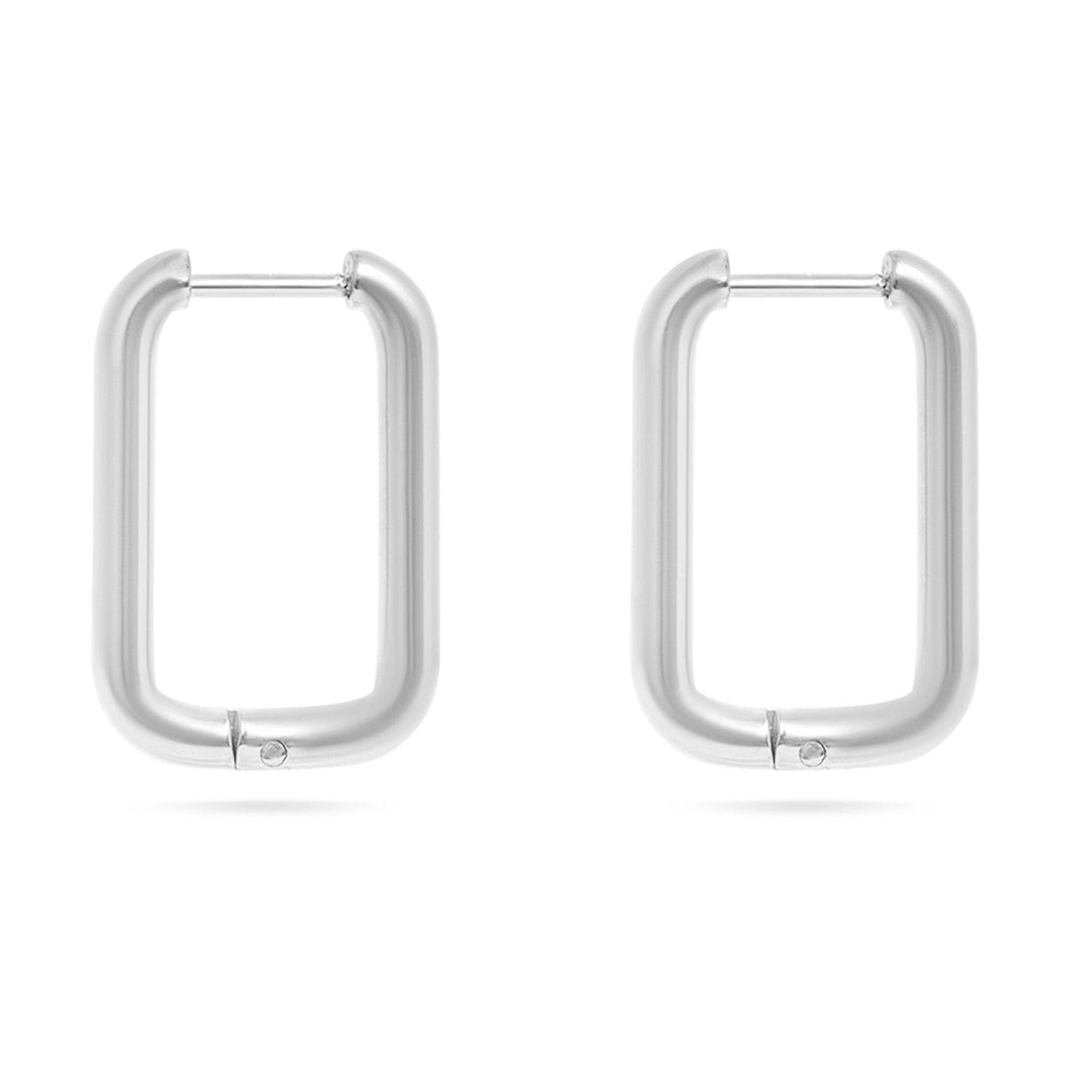 18K Rectangle Huggies