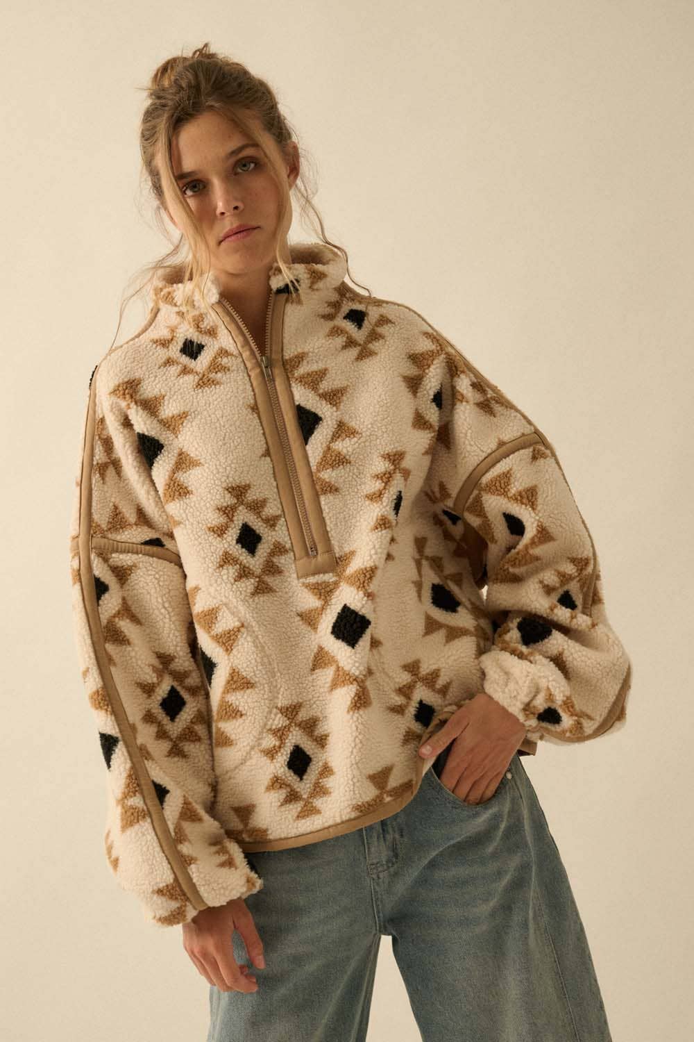 Aztec Sherpa Fleece Half-Zip Pullover