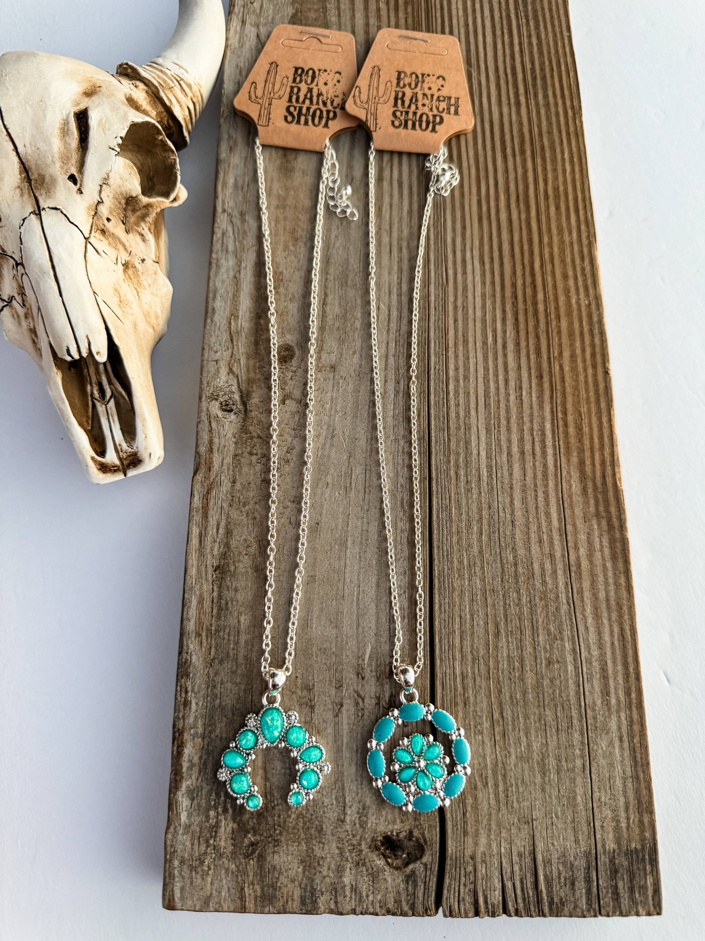 Western Turquoise Opal Concho Necklace